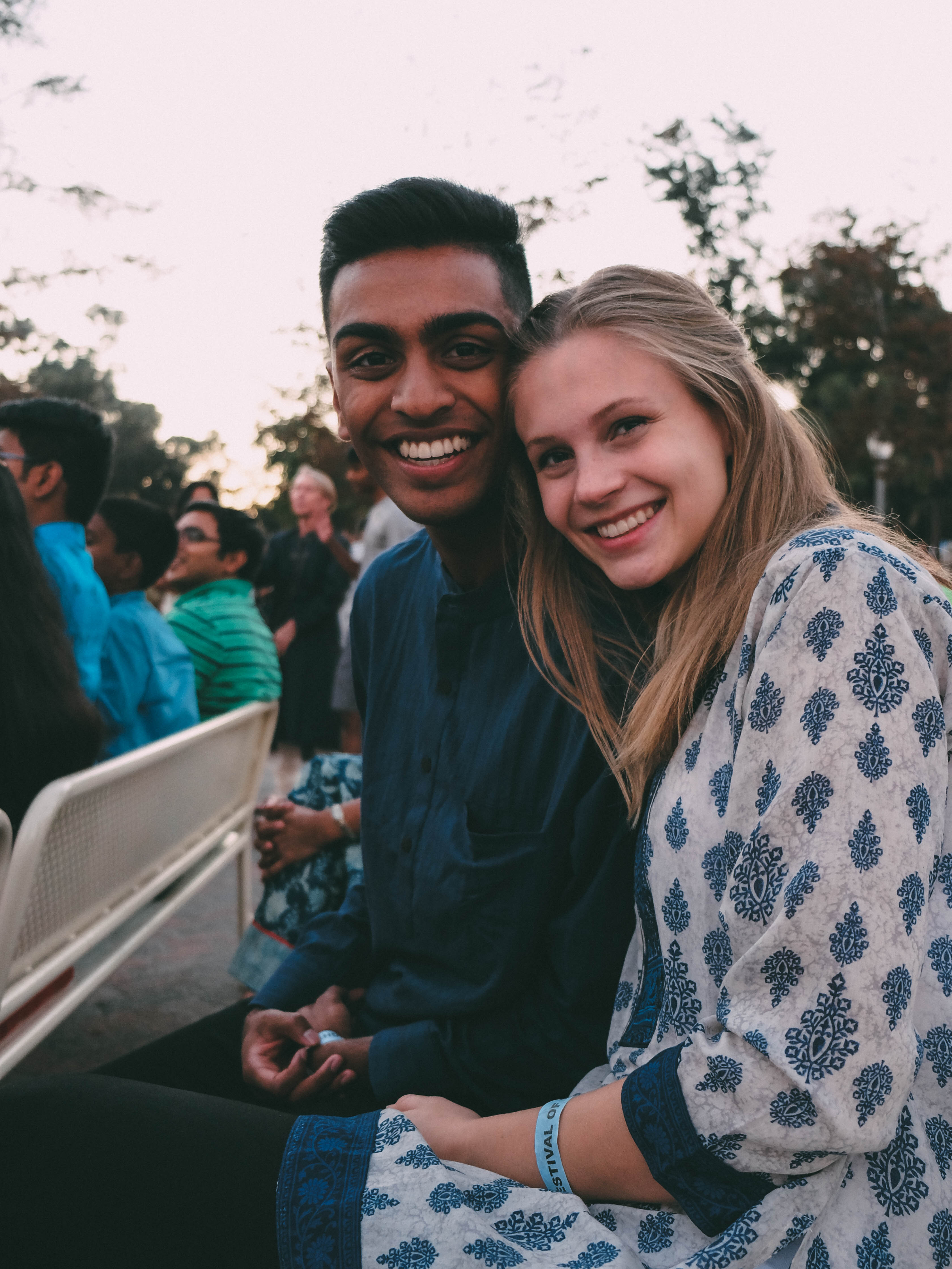 Megan and Gautam at a Holi celebration in San Diego